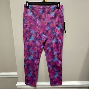 RB3 Leggings Sz M Pink Blue & Orange Print NWT